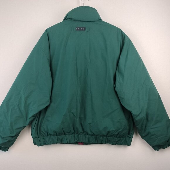 Eddie Bauer Goose Down Jacket Men Sz XL Green Winter Puffer Bomber Ski Coat Zip - Picture 13 of 16